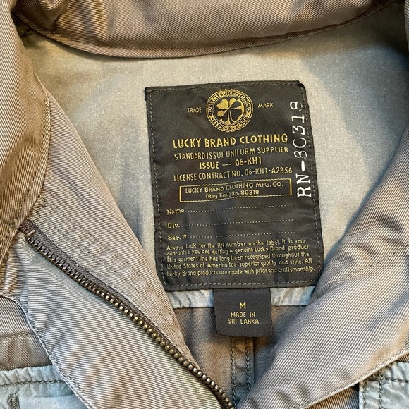 Lucky Brand Cargo Utility Jacket Fold Up Hoodie Full Front Zipper Size M - Picture 4 of 11